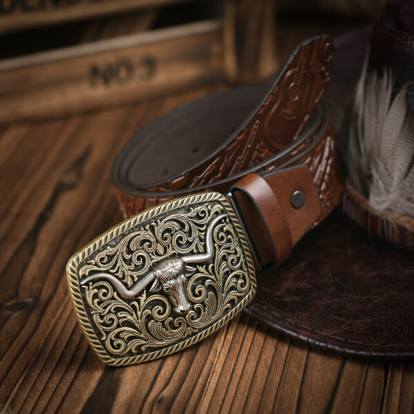Punk Leather PU Leather Denim Trend Belt - Image 4