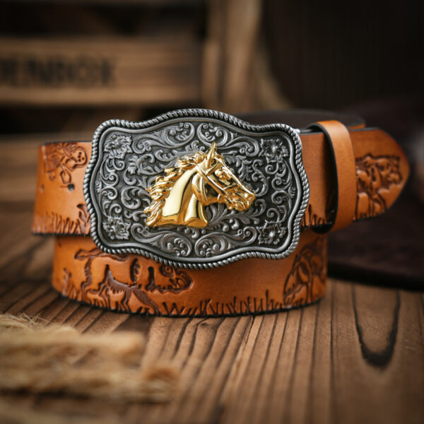 Punk Leather PU Leather Denim Trend Belt - Image 2